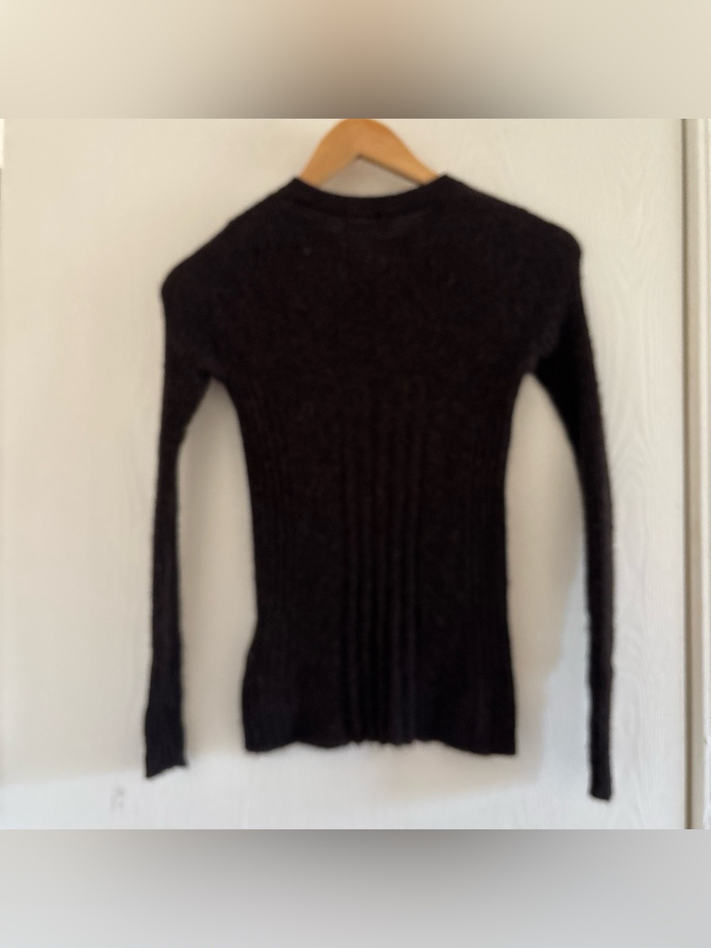 Madewell Dark Brown Alpaca Blend Ribbed Henley Sweater Top XS - Picture 4 of 7